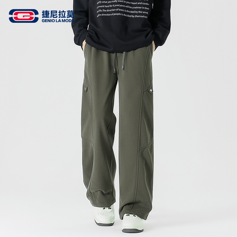 【敖瑞鹏代言】GENIOLAMODE阔腿日系复古美式高街潮流宽松休闲裤