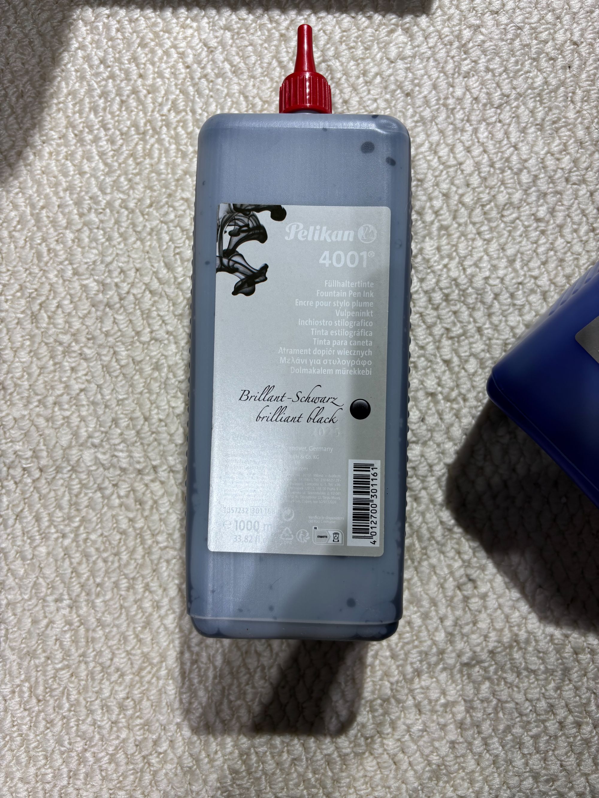 Pelikan/百利金4001墨水1000ml皇家蓝黑色1L