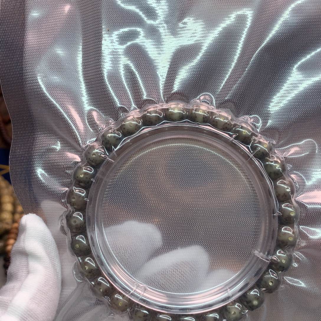 星月菩提吊坠8×7黑冰全玉化石玉