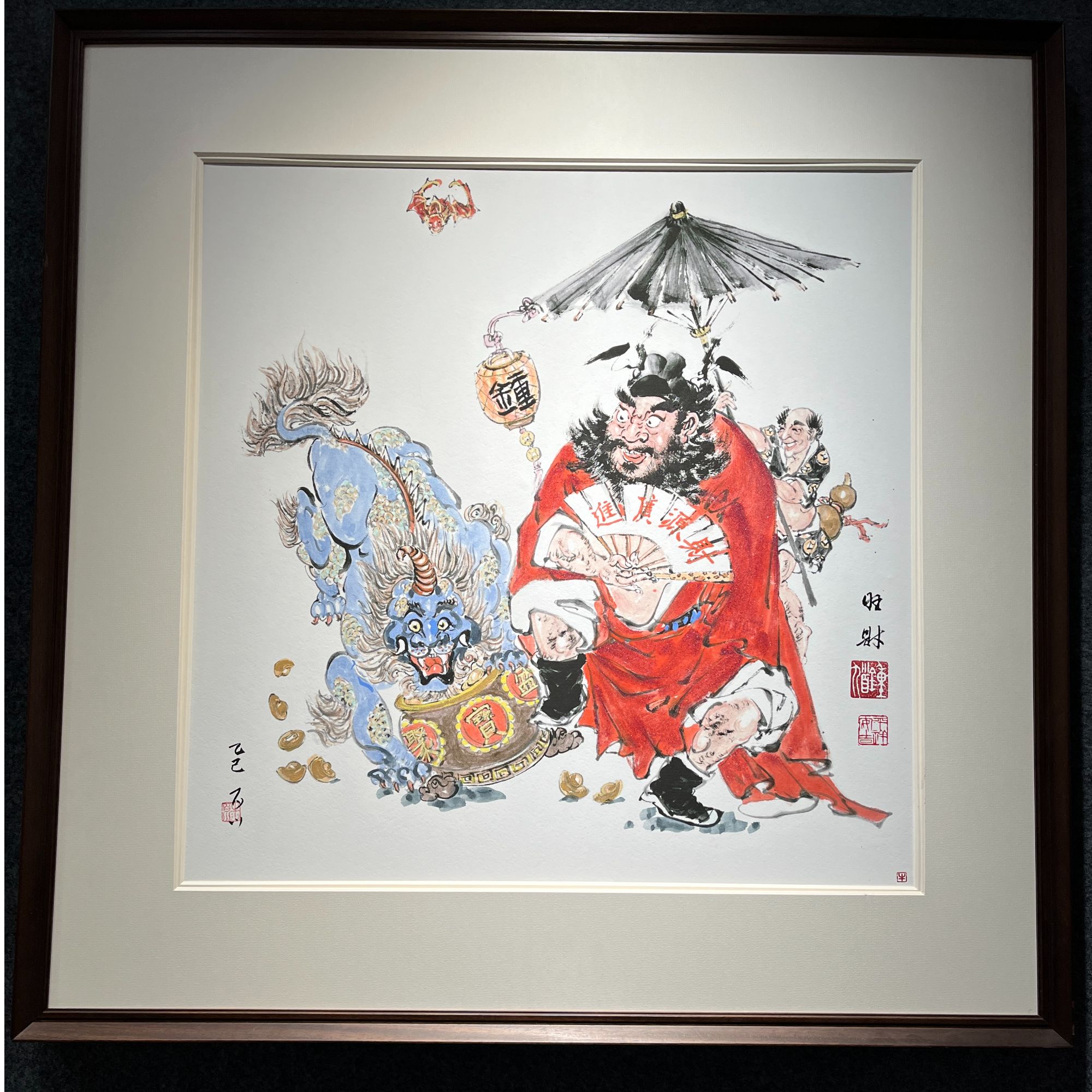 《旺财》80*80厘米斗方百川钟馗 办公室/客厅/玄关/书房挂画