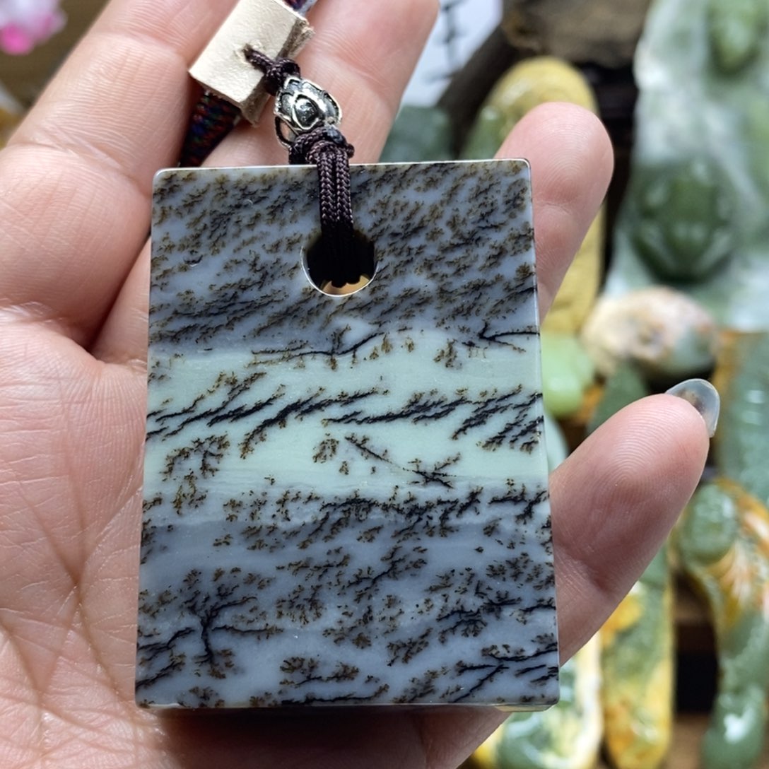 和田玉挂件未镶嵌平安牌挂件