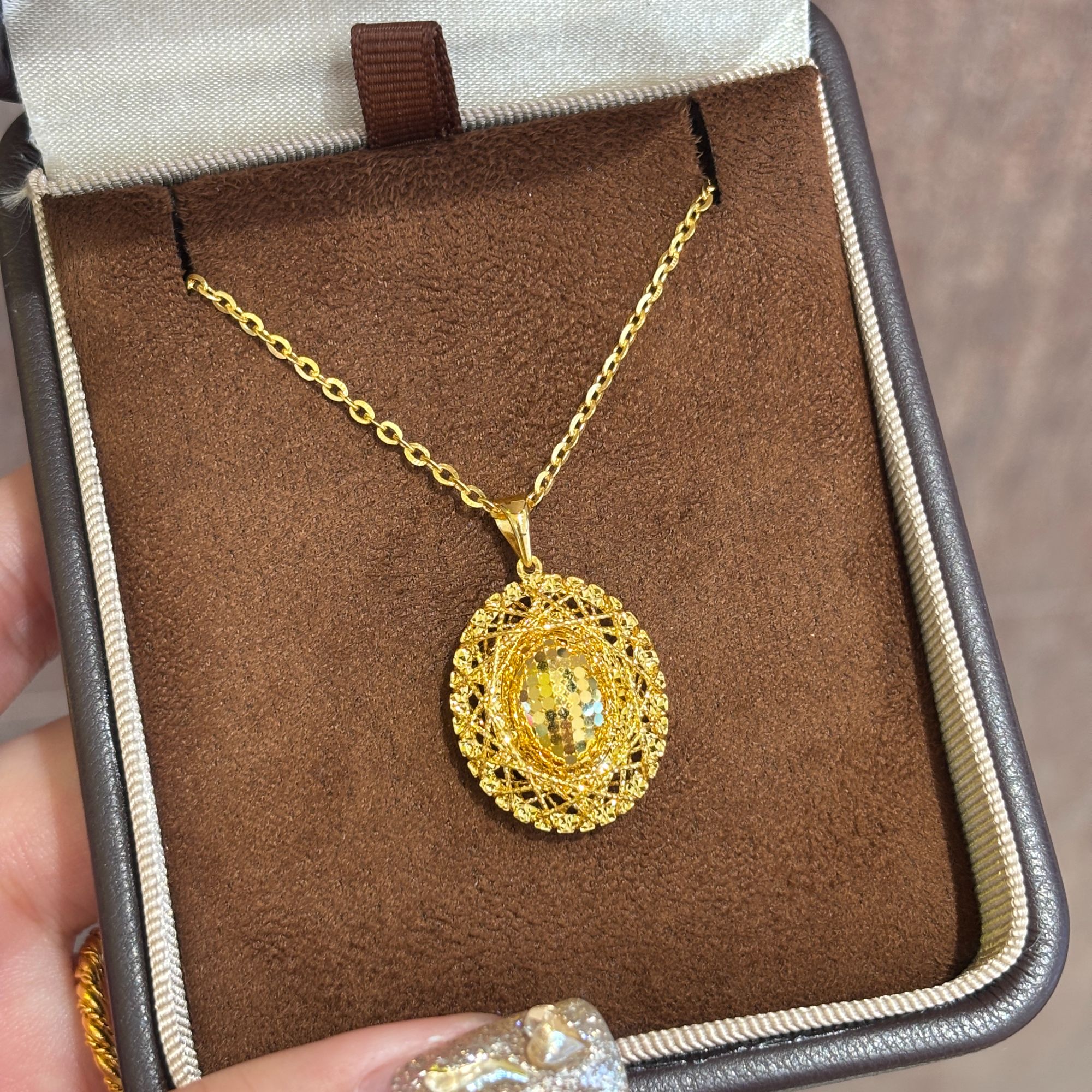 【伟新源】足金999 5G工艺 鸽子蛋吊坠3.79克（不含链）