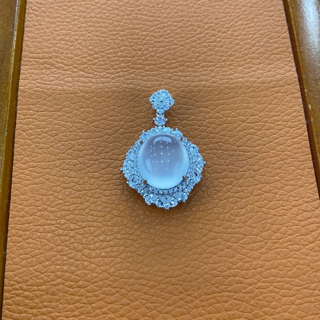 石英质玉吊坠(赠链)银S925镀金镶嵌用****5