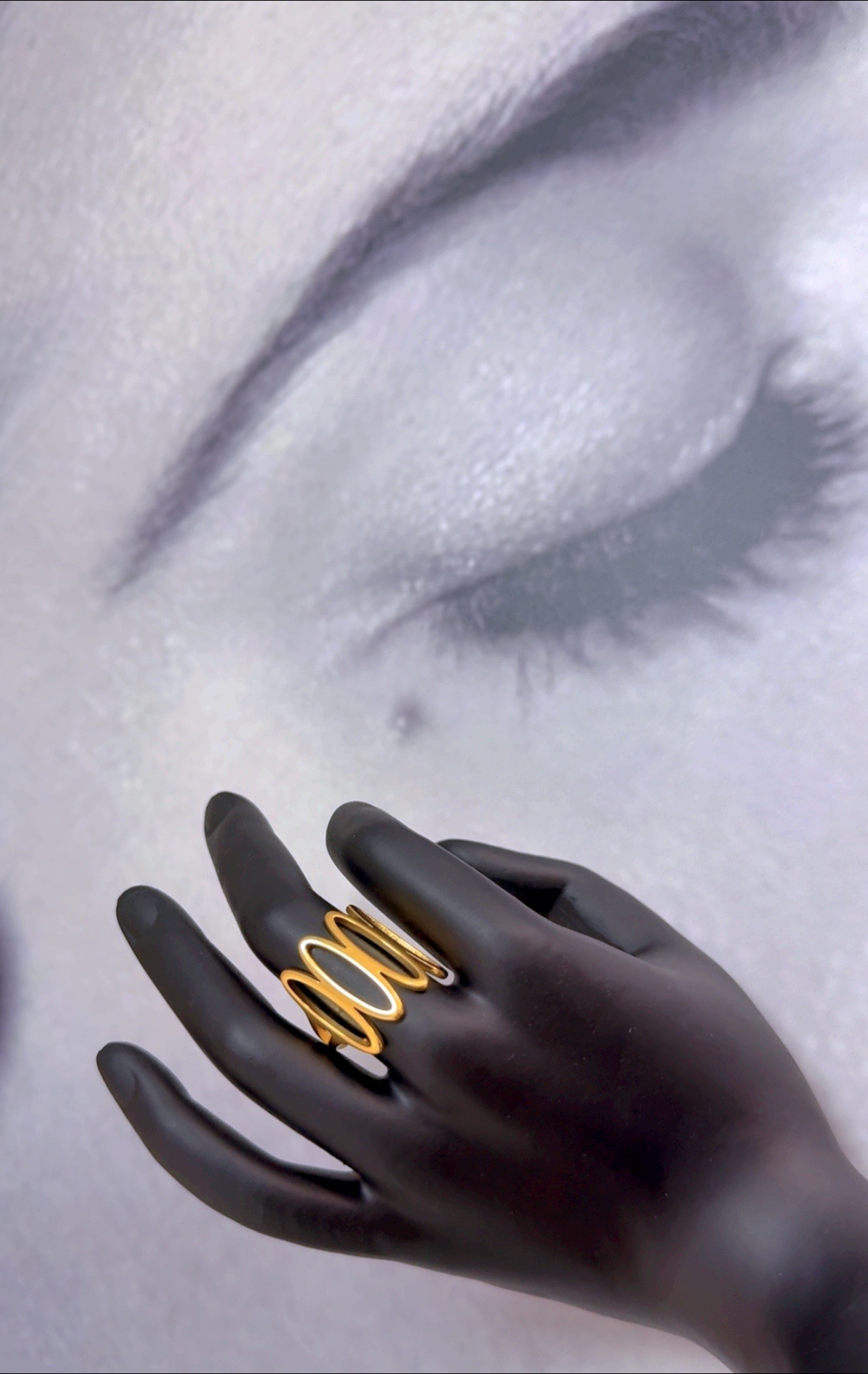 钛钢戒指 百搭简约小众D&K钛钢oo时尚金色戒指轻奢金戒饰品首饰