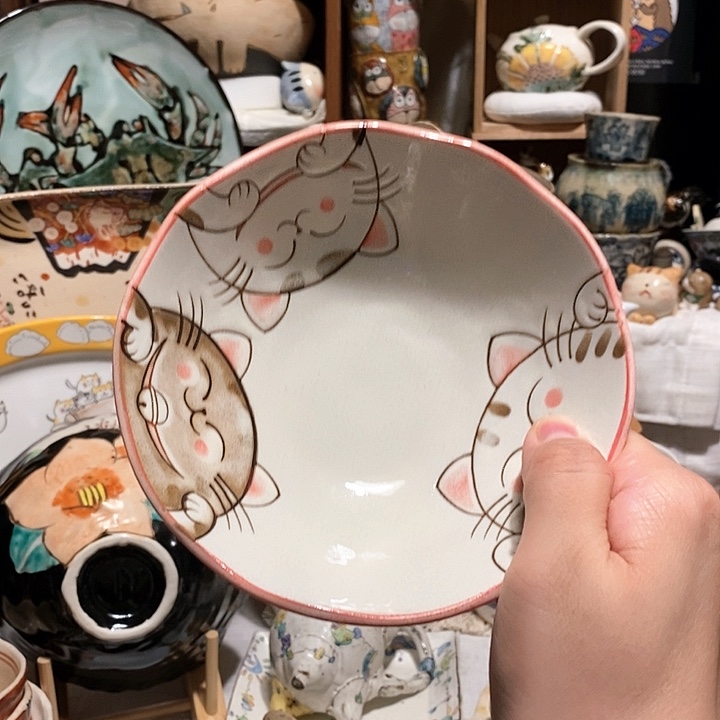 搪瓷猫咪米饭碗………
