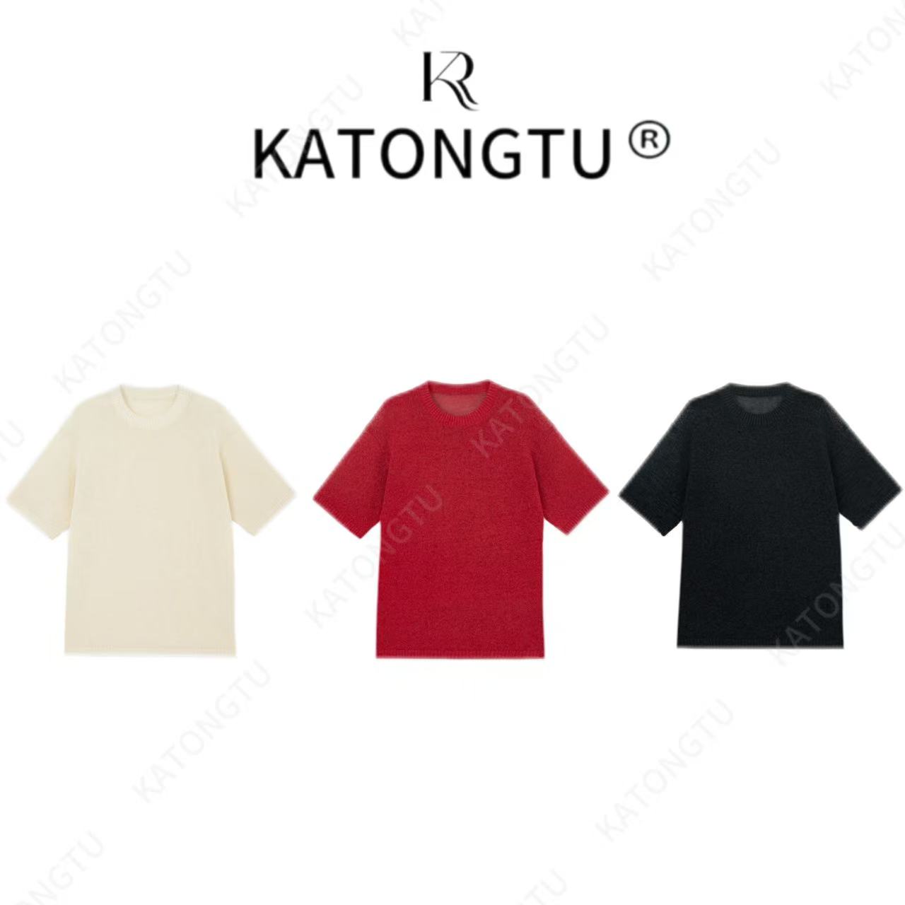 KATONGTU 【樱花和纸】25新款春夏轻奢宽松短袖百搭 DM2504017