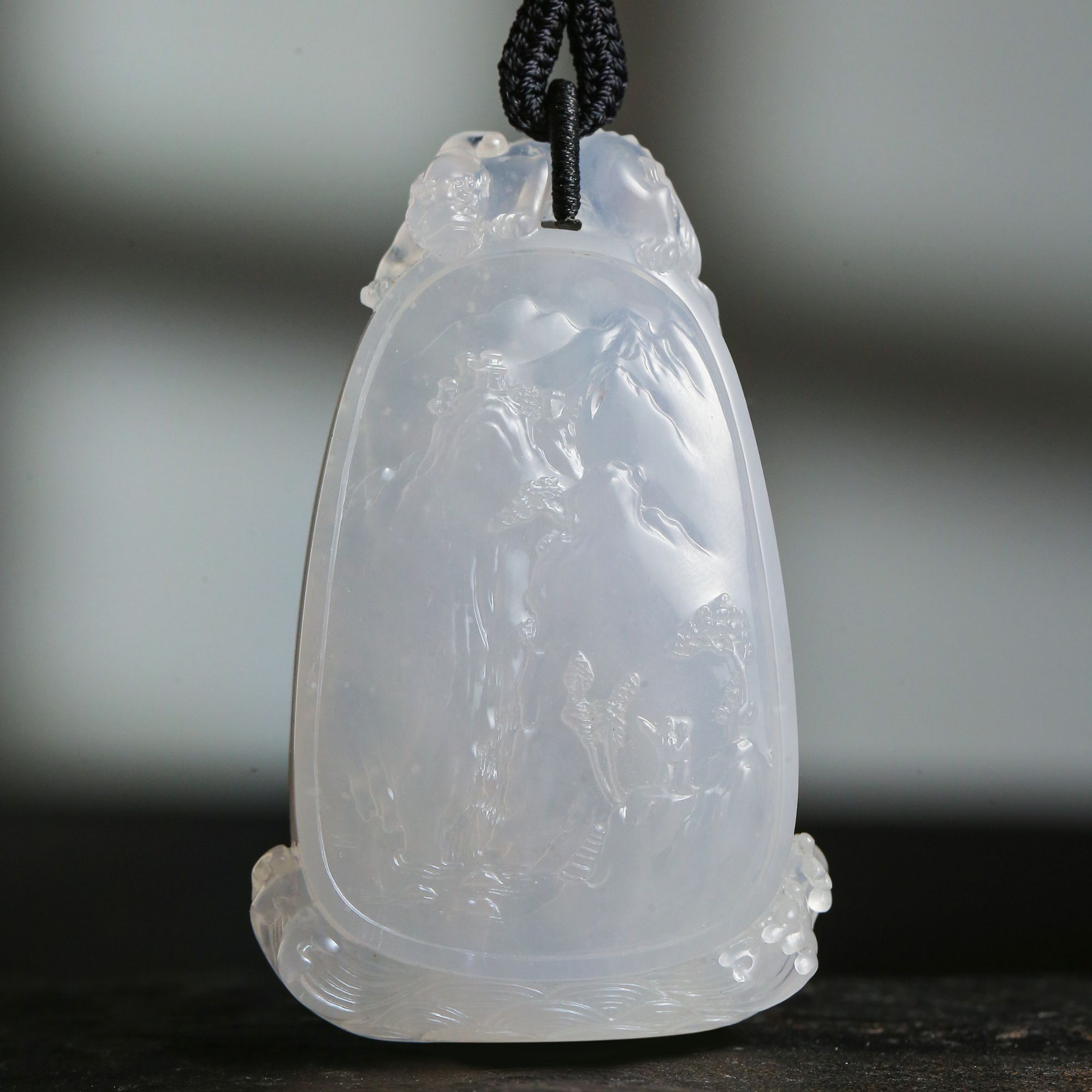 经鼎玉器加龙冰种「厚德载物」厚装经鼎玉文化高端翡翠吊坠收藏佩