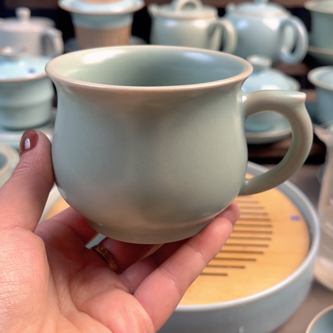 陶摆件瓷仿古釉马克杯原矿