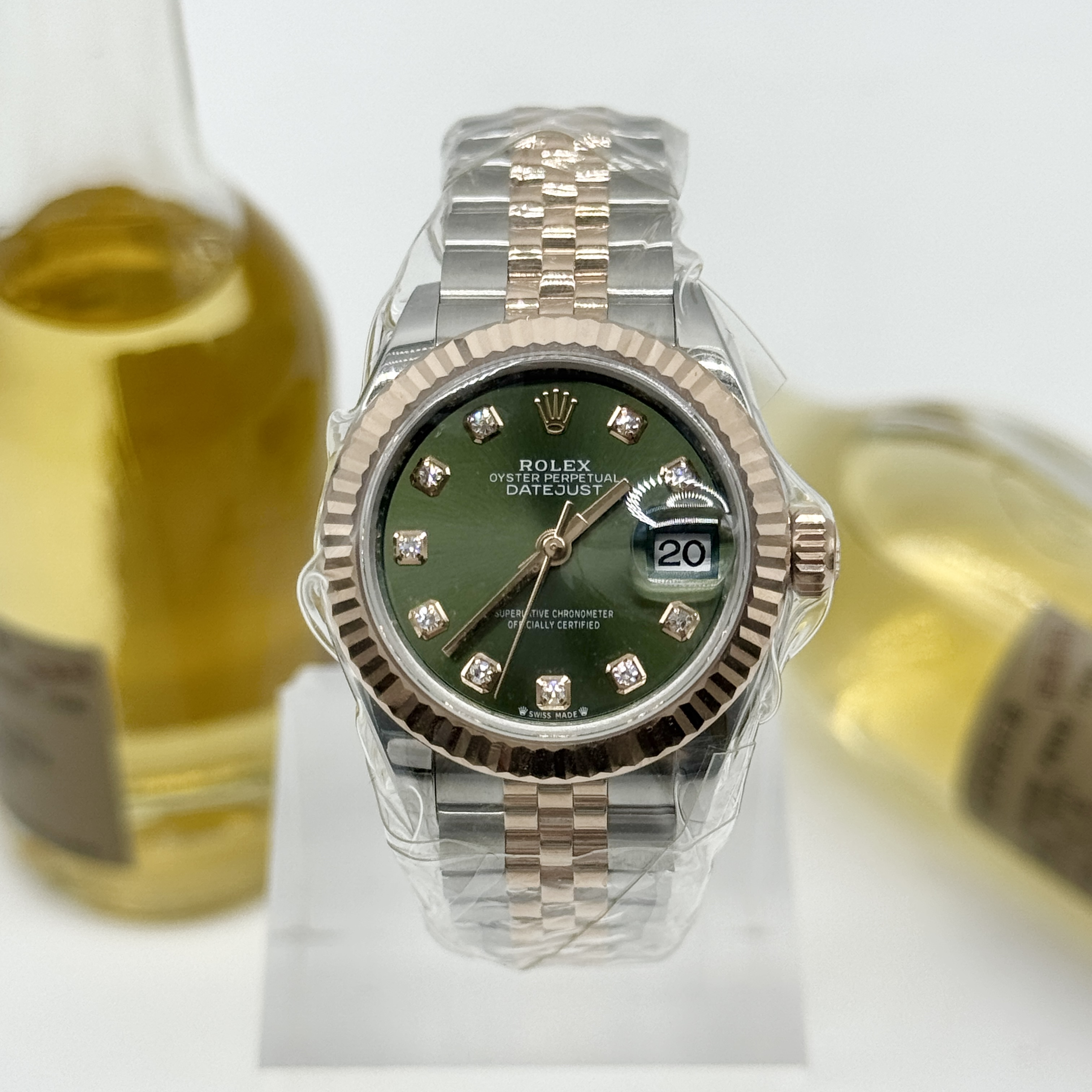 未使用 Rolex/劳力士 女装日志 自动上链 精钢+18k玫瑰金 28mm 25