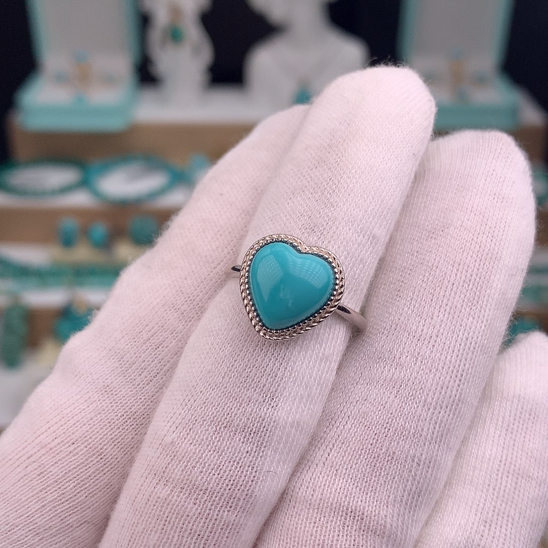 绿松石银S925镶嵌戒指