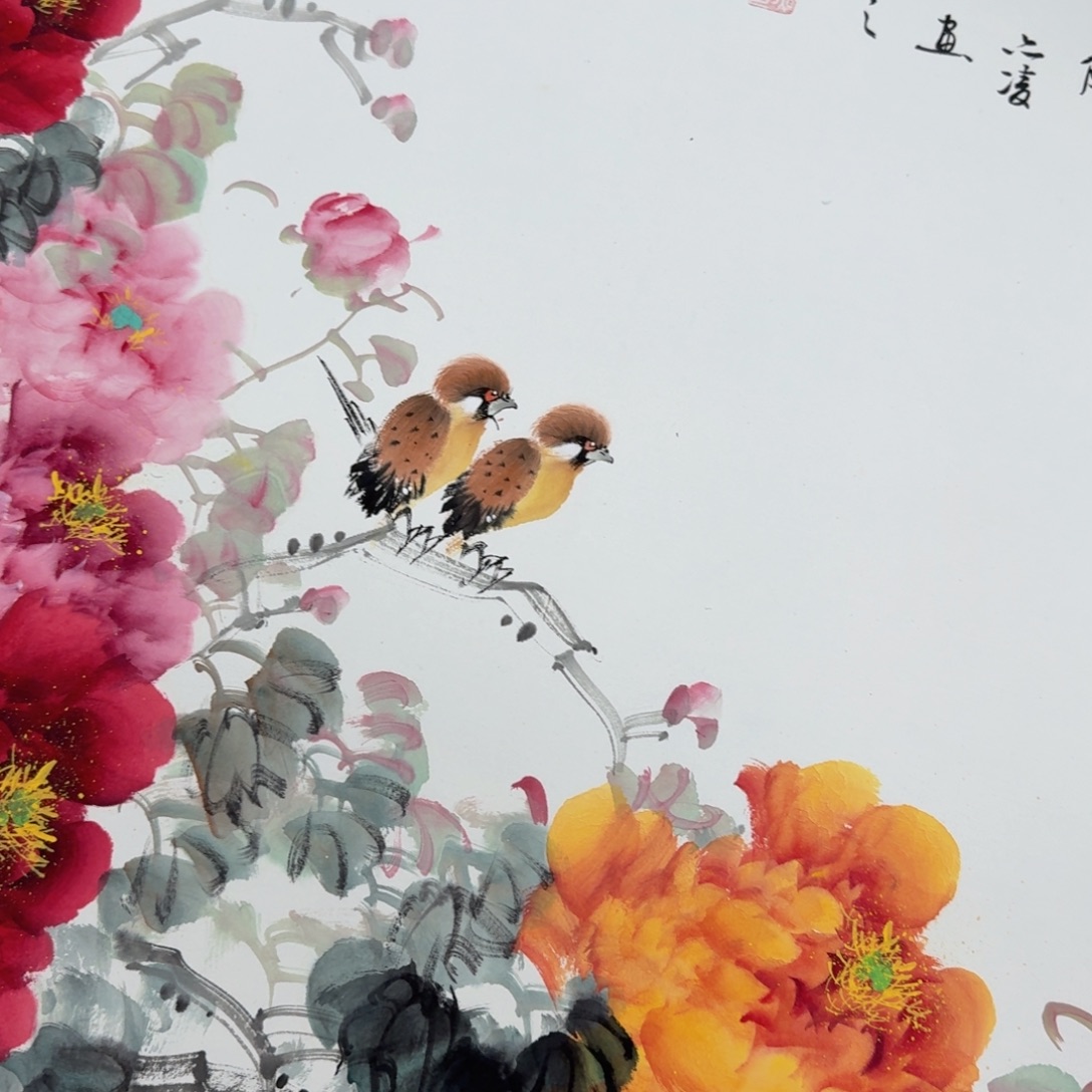 国画纯手绘山水花鸟