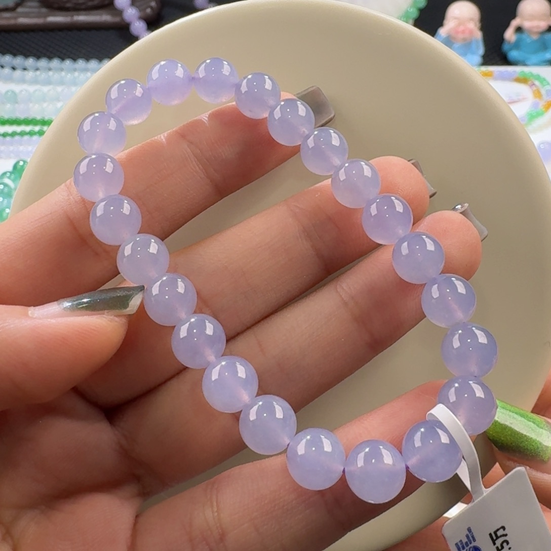 翡翠手链未镶嵌高冰粉紫手串卡8 浪漫！仙！