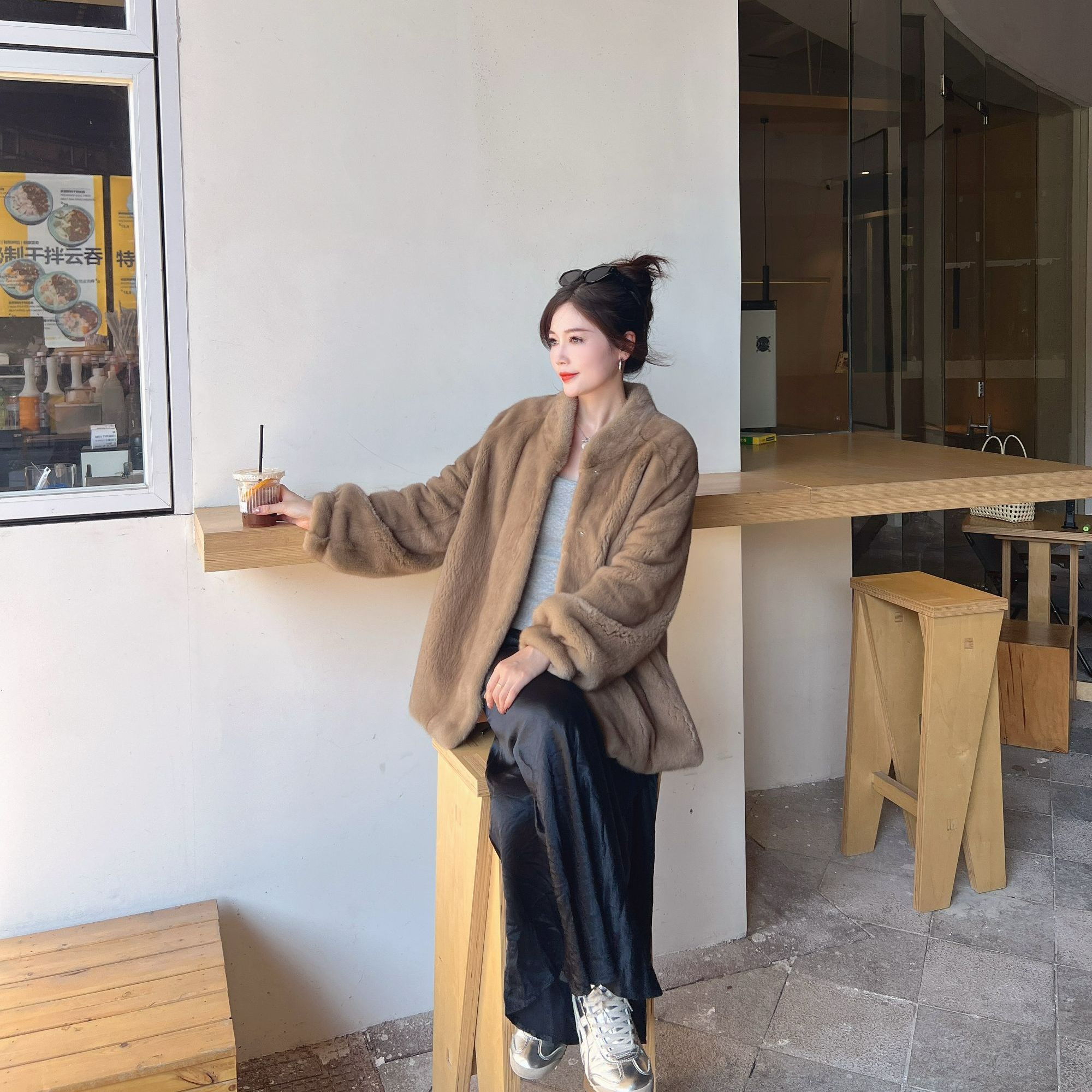 【貂掌柜】进口整貂冬季水貂外套中长立领25秋冬时尚休闲百搭气质07