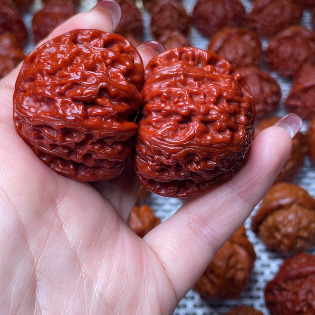 桃核吊坠文玩核桃 手把件 白狮子 43