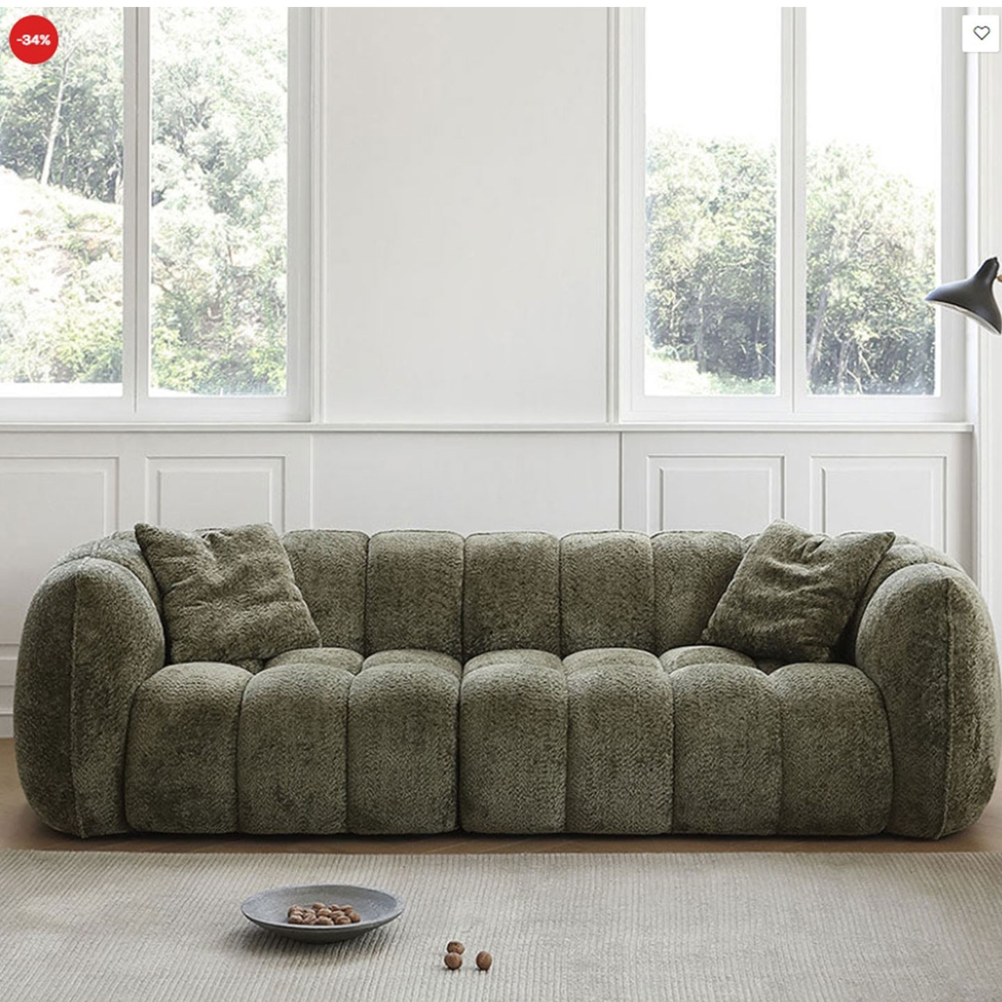 南瓜布艺现代简约奶油风客厅直排组合家用小户型棉花糖沙发