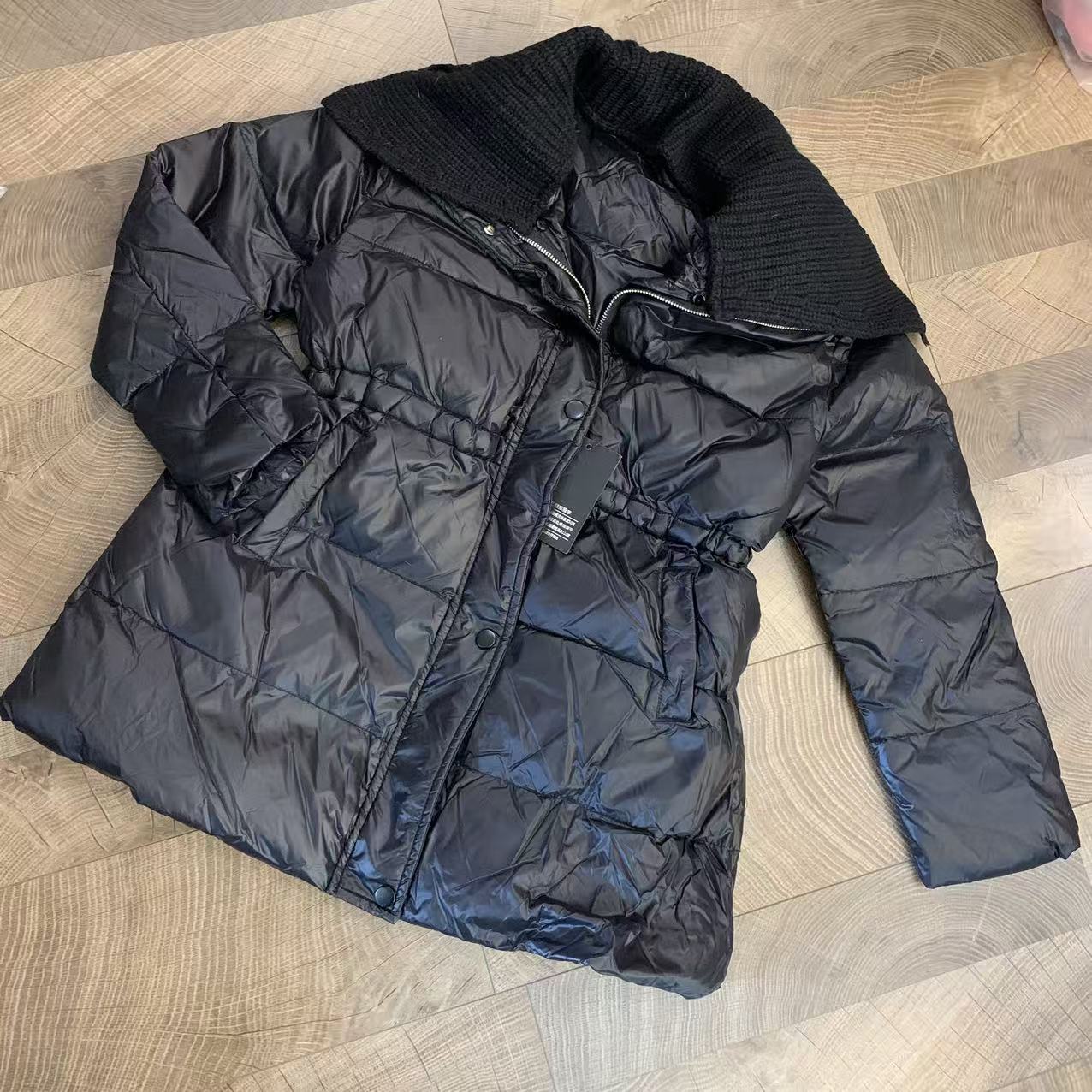 （现货）针织领收腰羽绒服1138