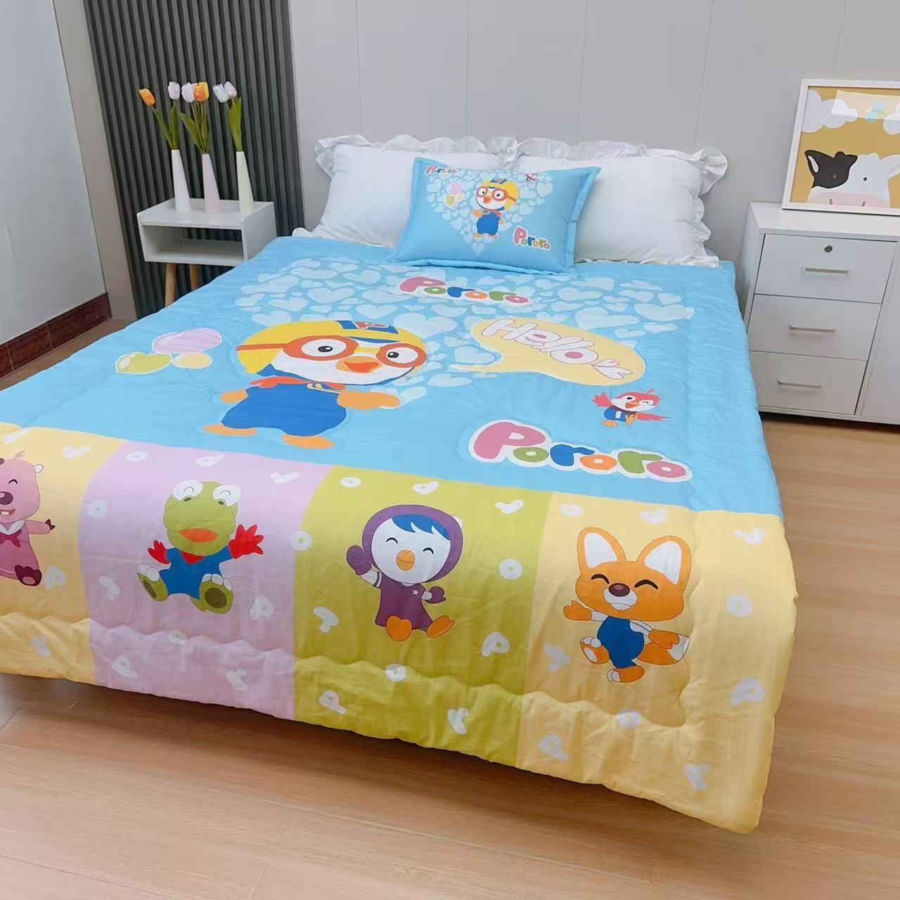 2025 AGIROOM 韩国进口春秋季小企鹅纯棉被【规格：150-200】3种花色