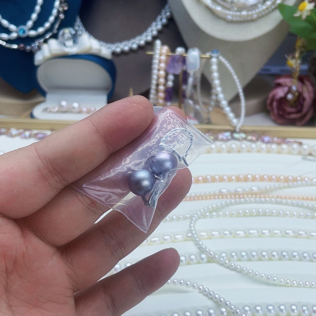 淡水珍珠耳饰银S925镶嵌佑***享
