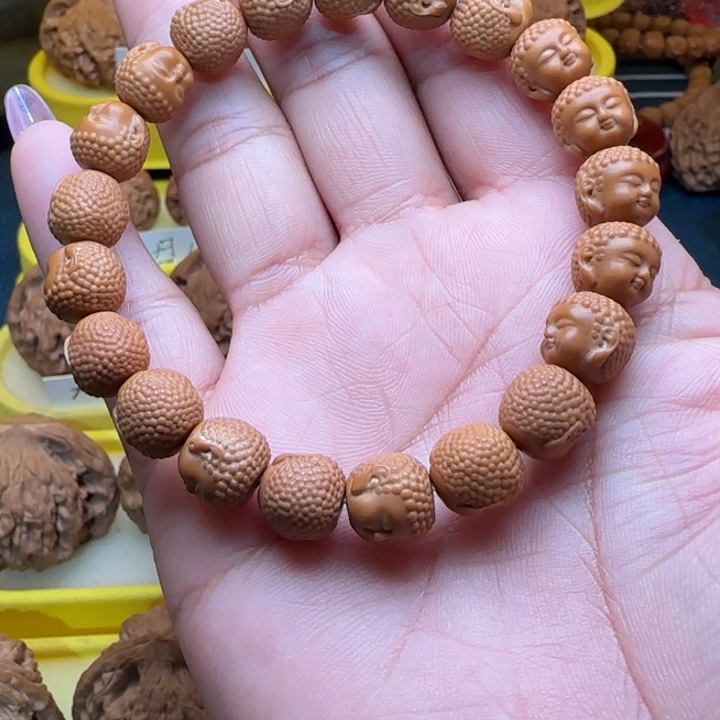 老*十文玩核桃手串，文玩核桃核桃手串，雕刻