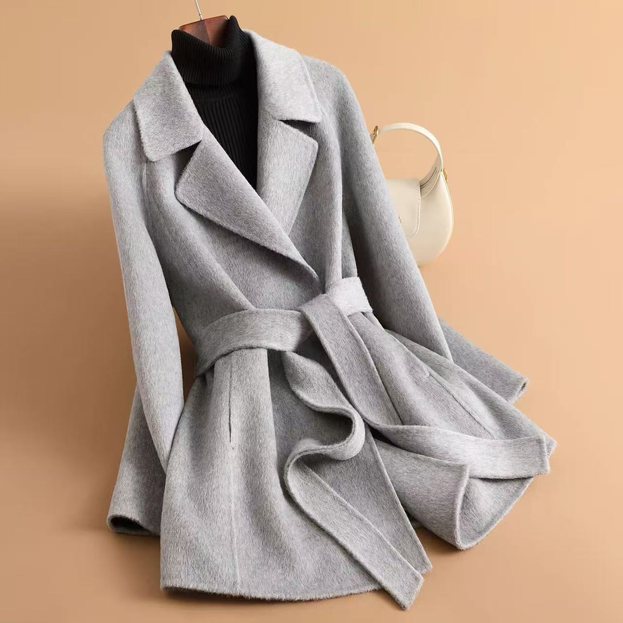 〈纪朵研〉1494大衣女中长款2025新款高端赫本风韩版毛呢外套秋冬