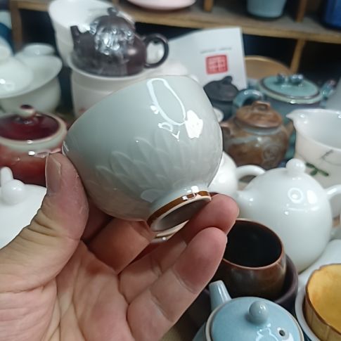 细***雨瓷片茶具直播，一单包邮