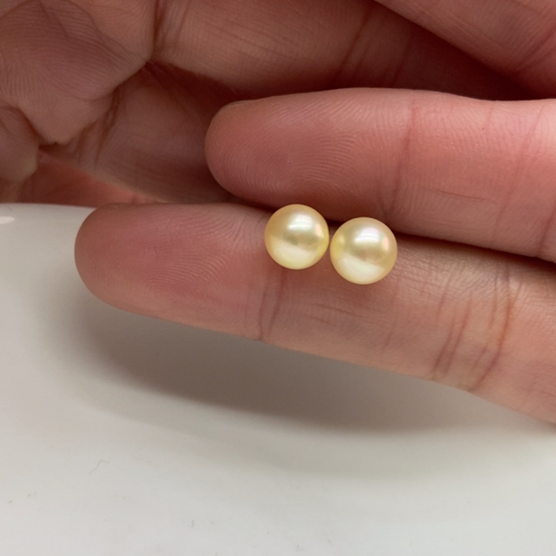 海水珍珠耳饰银S925镶嵌