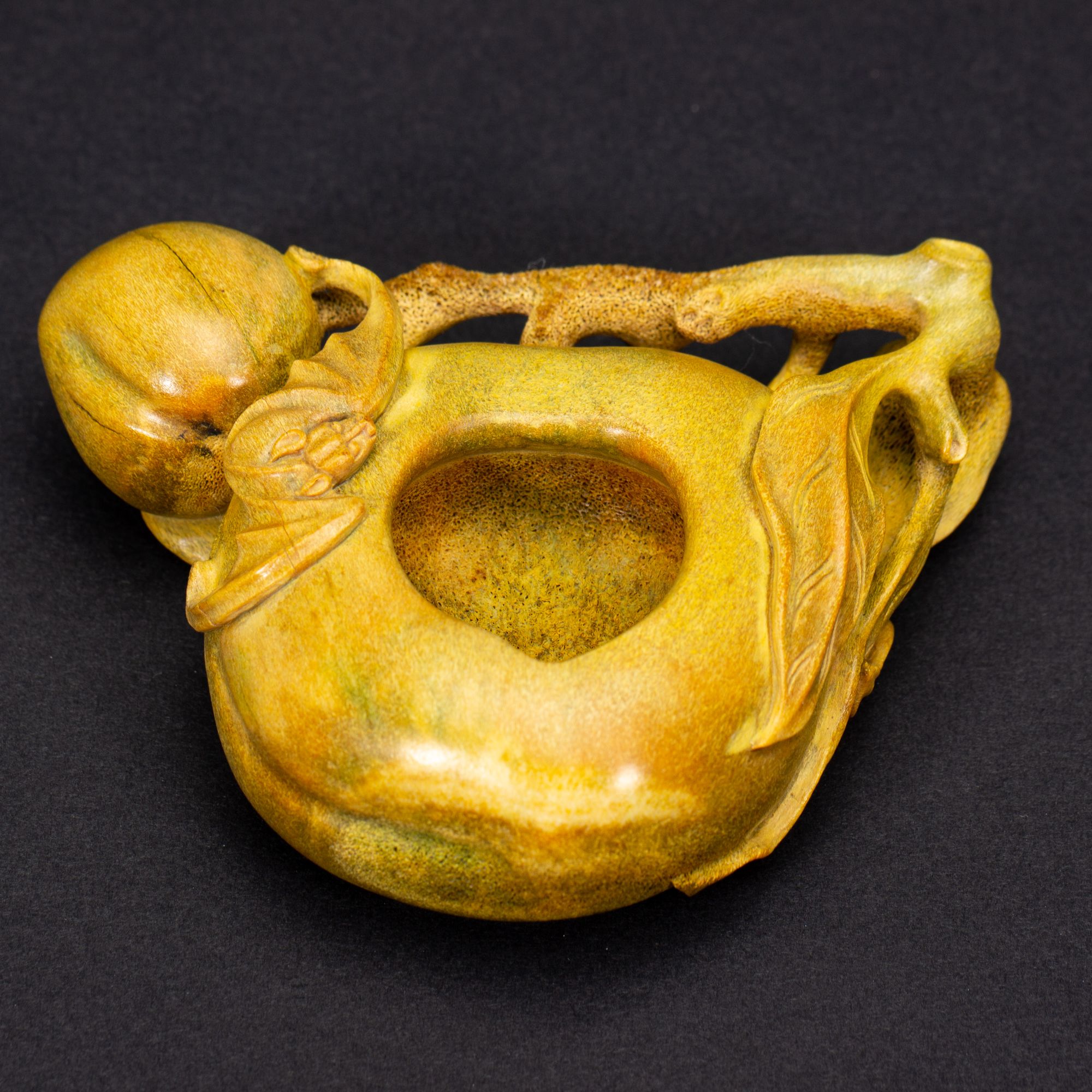  【程田文物】清代-鹿角-寿桃水洗241216-32