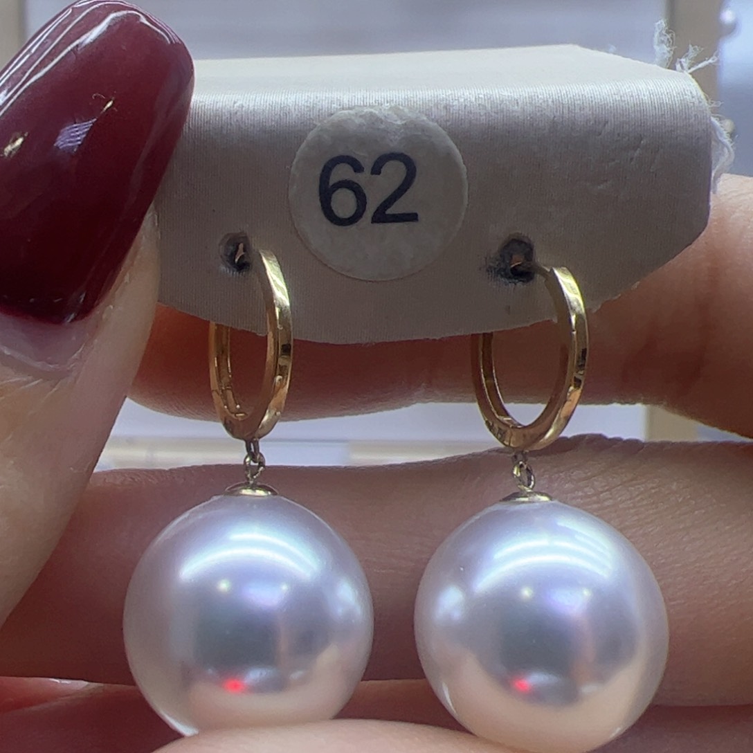 淡水珍珠耳饰18K金镶嵌