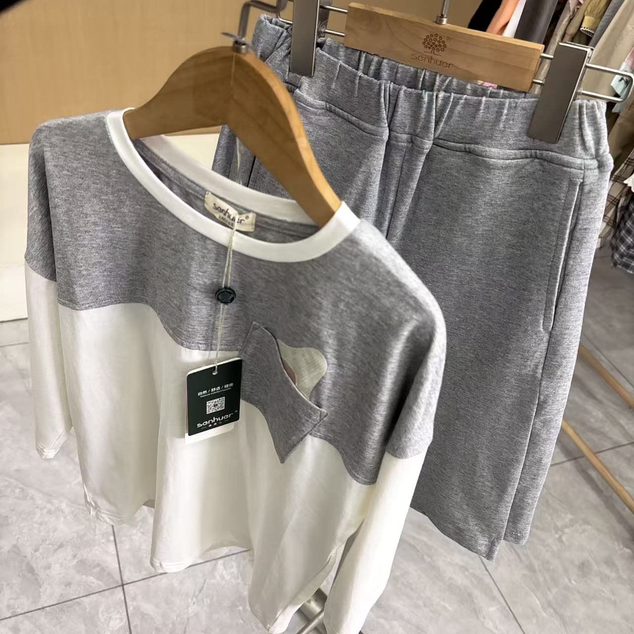 中童套装卫衣休闲花灰2114010135