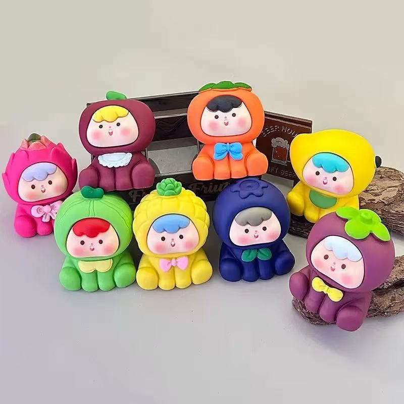 【巨无霸水果崽崽】二代+四代磨砂实色 夜光立体树脂可爱桌面摆件