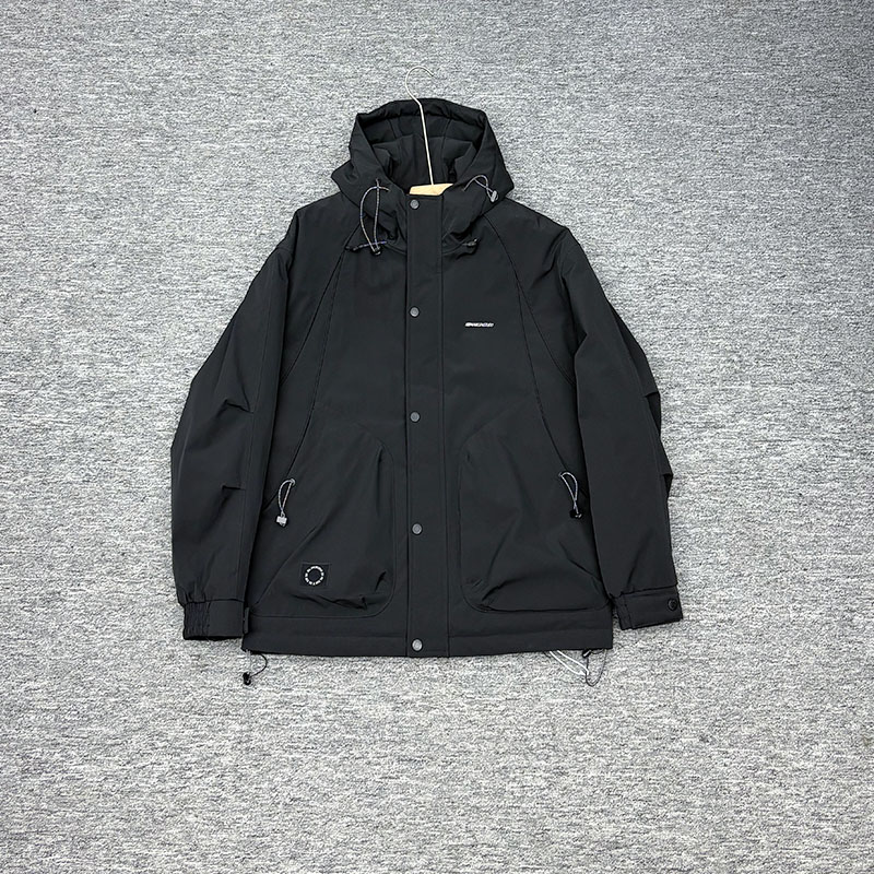 袖纯色连帽棉服棉衣保暖#2566