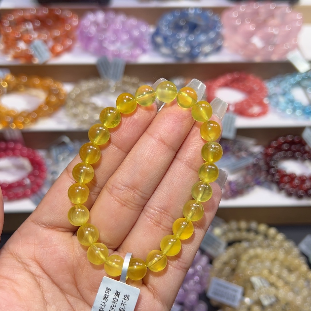 未镶嵌葡萄石手串冰种金葡萄8mm