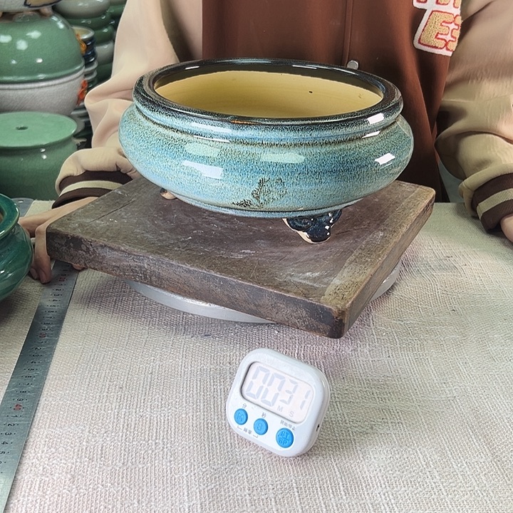 清***君泳坤堂石湾花盆陶瓷