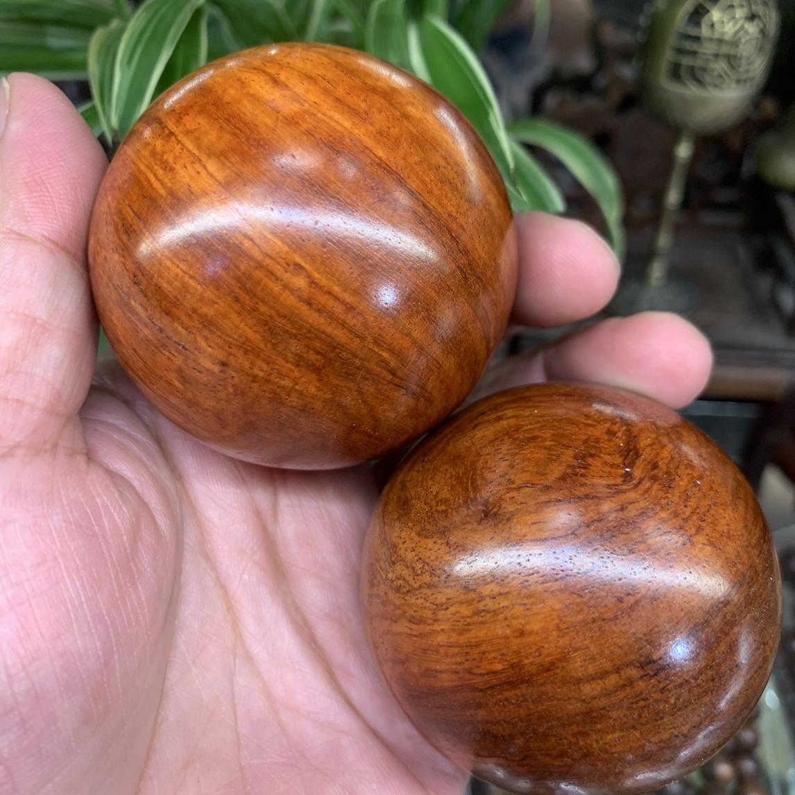 M花实木手球原木色保健按摩练手把玩球