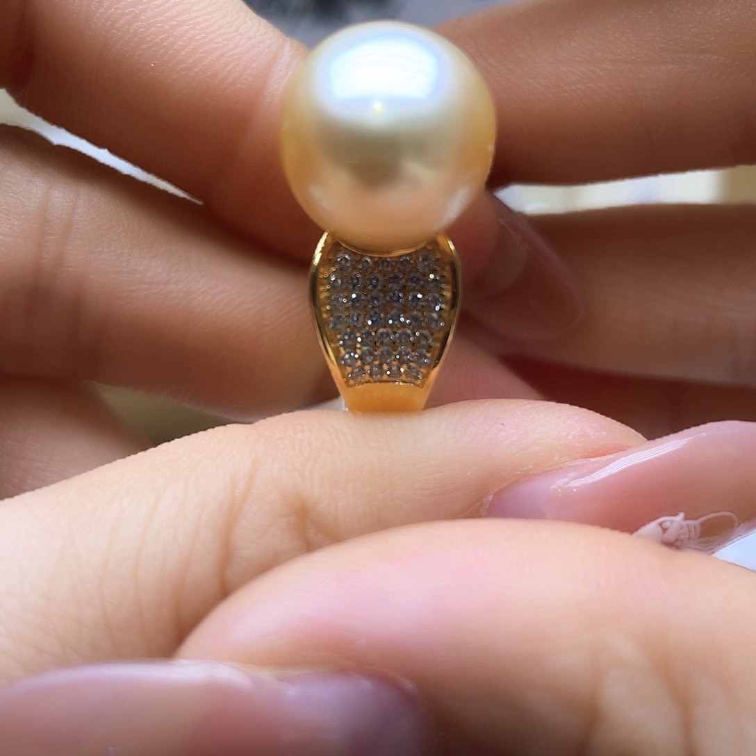 海水珍珠戒指银S925镶嵌