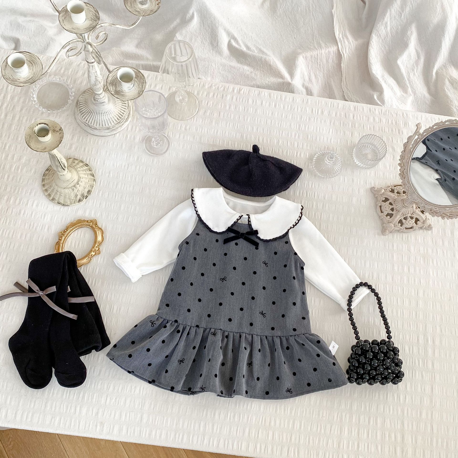 女童秋装纯棉T恤婴儿新款连衣裙2025小宝宝春秋季ins潮洋气两件套