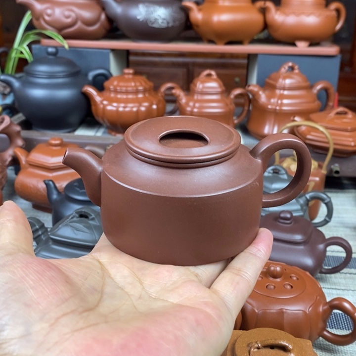 茶壶紫砂牛盖200cc原矿老紫泥特价