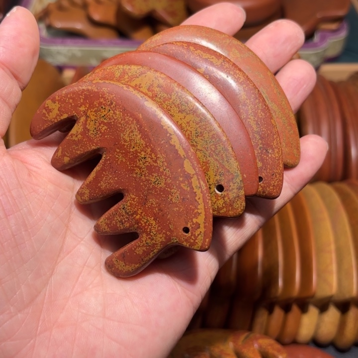 红砭石精品款五齿按摩梳