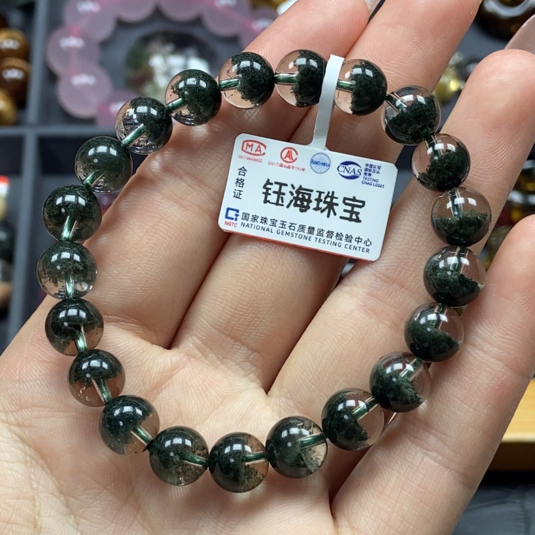 水晶绿幽灵手串未镶嵌8mm