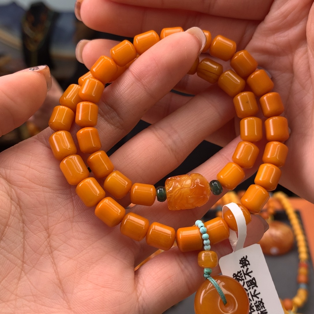 蜜蜡手串未镶嵌天然