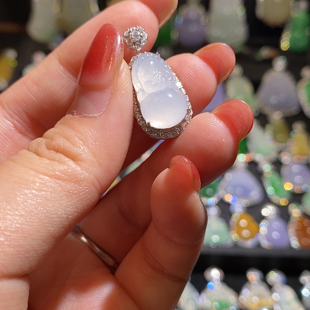 颈饰银S925镶嵌翡翠天然翡翠