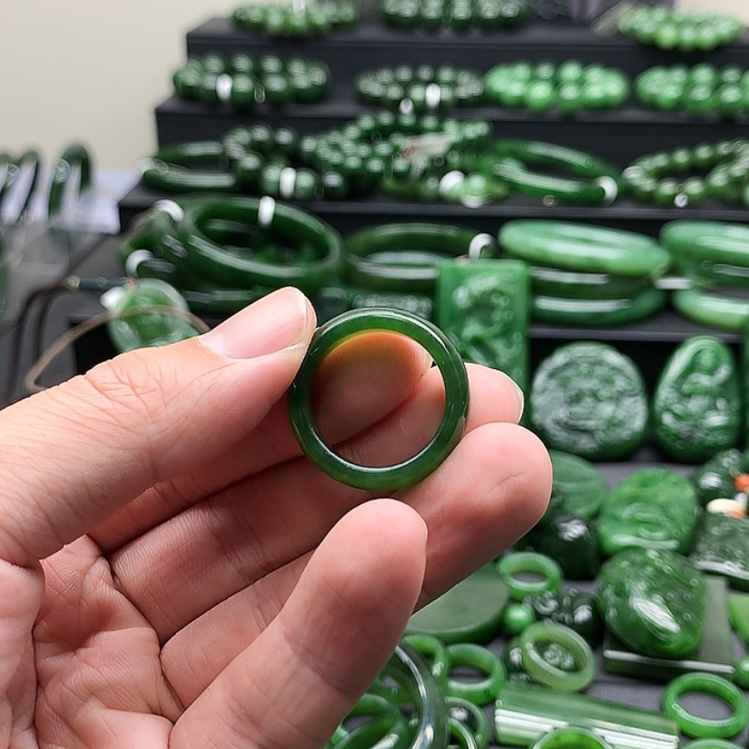【闪购商品】和田玉（碧玉）戒指未镶嵌品****活