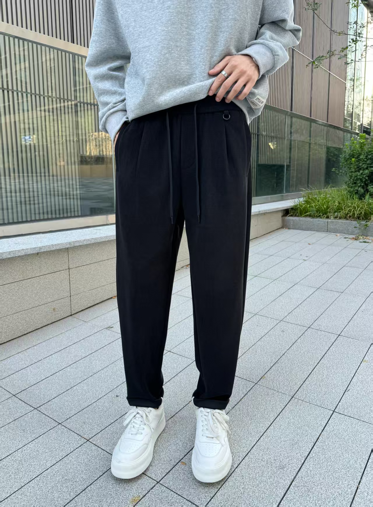 098-1长裤休闲裤 冬季新款 博奥绒加绒百搭裤男士