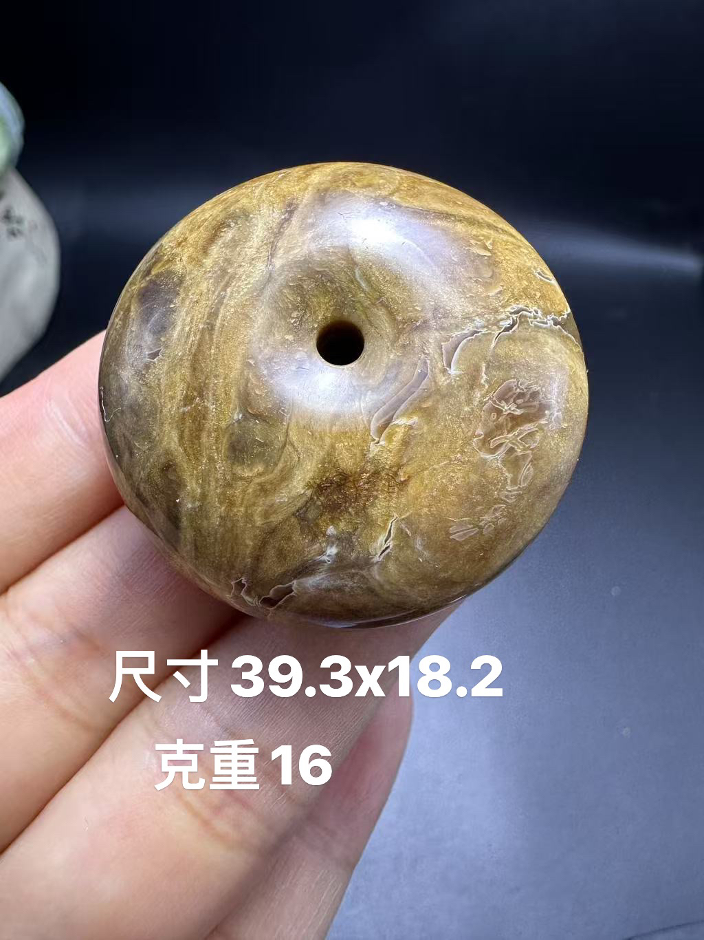 缅甸天然琥珀根珀溶洞平安扣吊坠