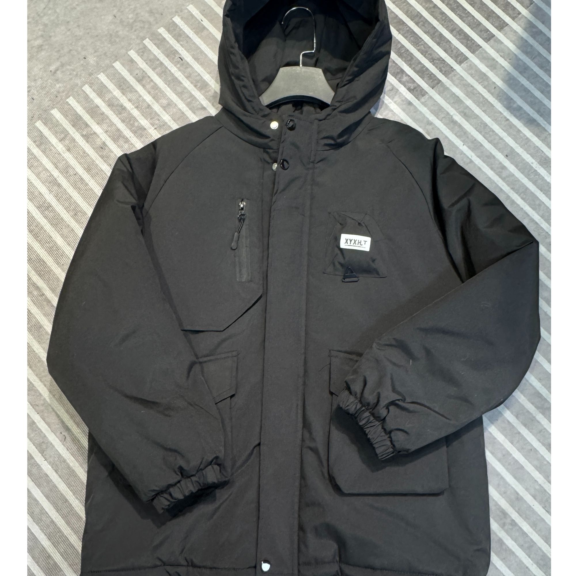 108常规款男款A休闲风纯色冲锋衣男士棉服立领厚款