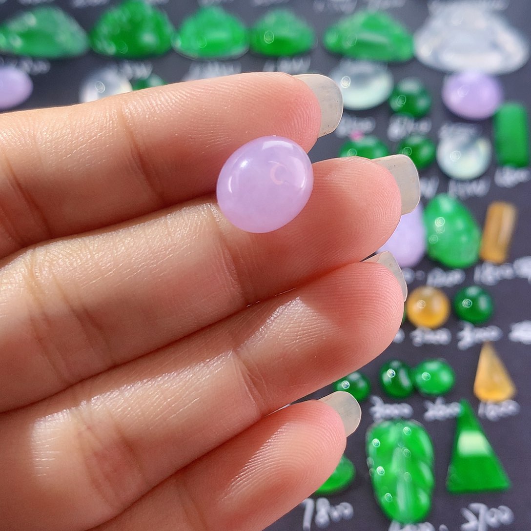 【闪购商品】翡翠未镶嵌颈饰冰紫蛋面