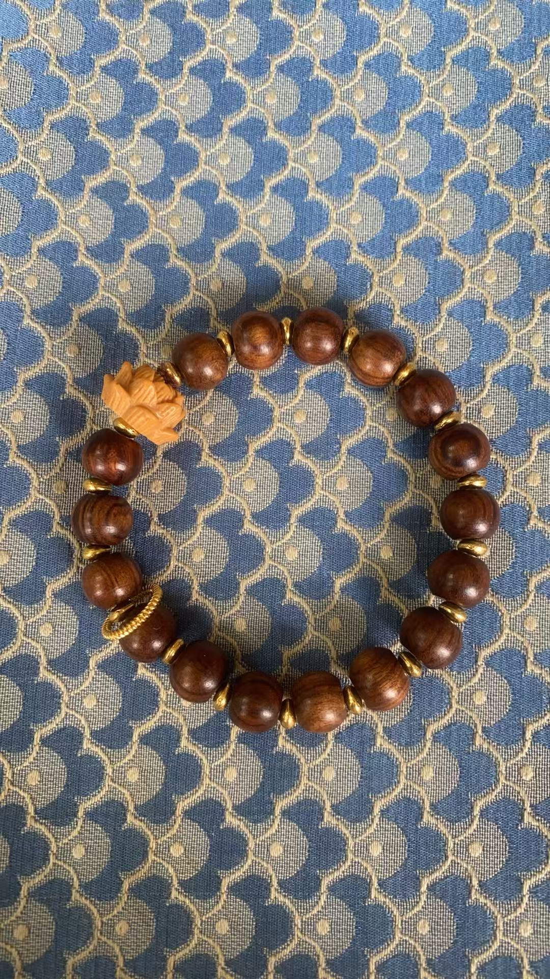 黄花梨莲花单圈手串瑶轩堂精选高端 W037