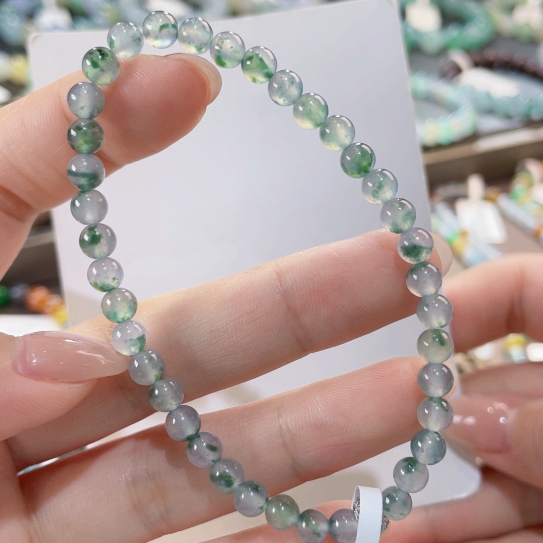 未镶嵌手链翡翠冰飘花卡5