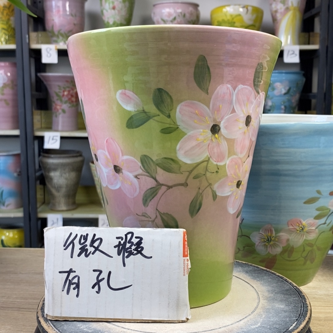 景德镇手工手绘陶瓷花盆