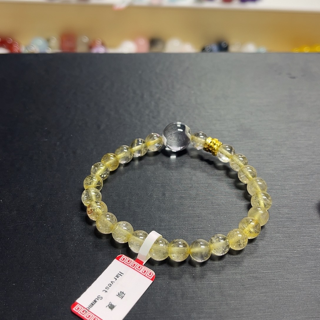 水晶手链未镶嵌金发晶设计款手串